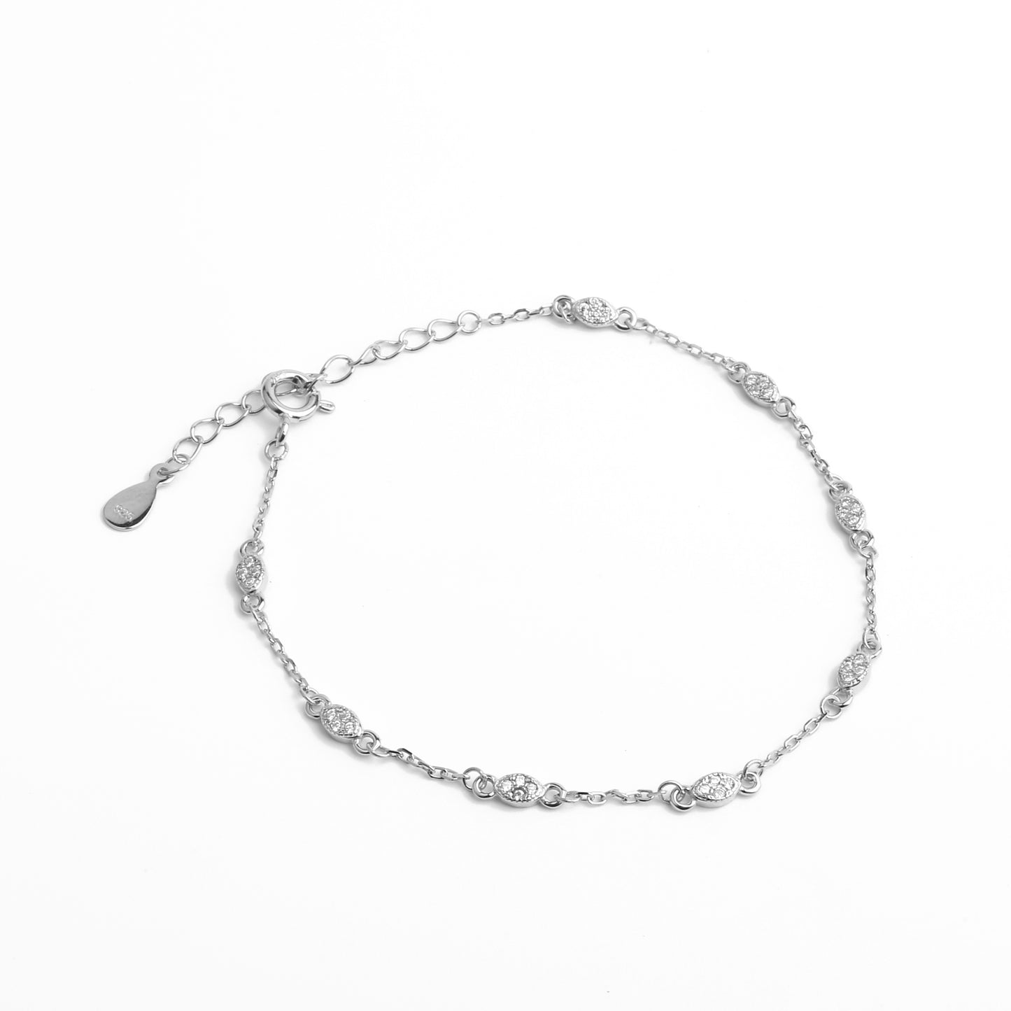 Dazzling Marquise Brilliance: 925 Sterling Silver Cubic Zirconia Bracelet