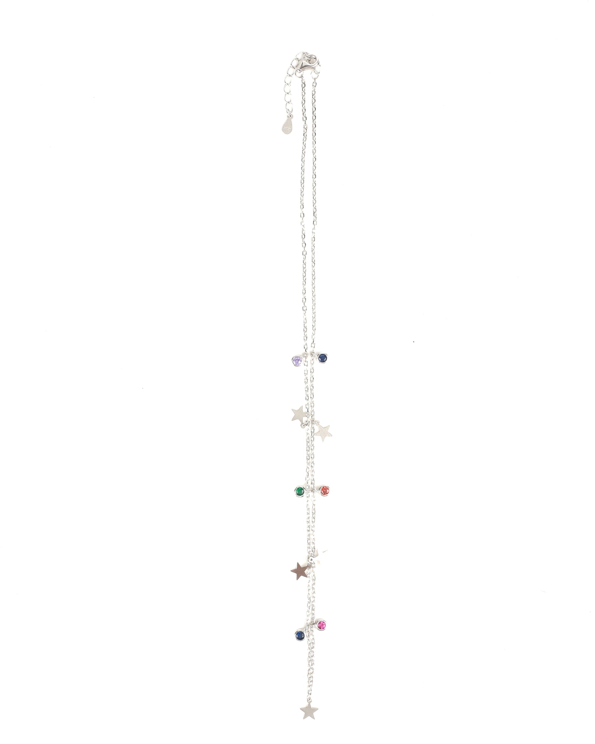 STAR CHARM MULTICOLOR STONE NECKLACE CHAIN FOR GIRLS