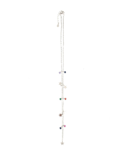 STAR CHARM MULTICOLOR STONE NECKLACE CHAIN FOR GIRLS